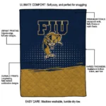 fiu panthers dot illusion blue quilt blanket best selling.webp