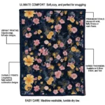 fiu panthers hibiscus foliage blue quilt blanket best selling.webp