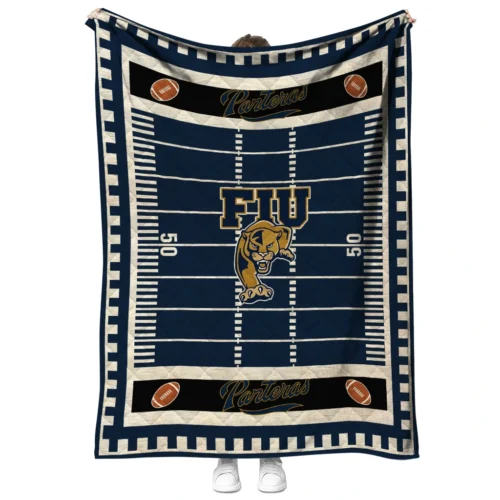 fiu panthers mickey player blue quilt blanket fashion forward.webp