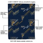 fiu panthers sketch lines blue quilt blanket best selling.webp