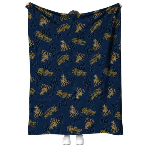 fiu panthers solid classic blue quilt blanket fashion forward.webp