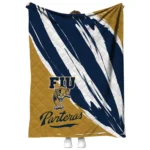 fiu panthers stroke art blue white quilt blanket best selling.webp