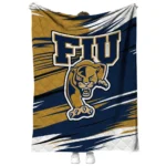fiu panthers wild lines blue white quilt blanket best selling.webp