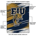 fiu panthers wild lines blue white quilt blanket best selling.webp