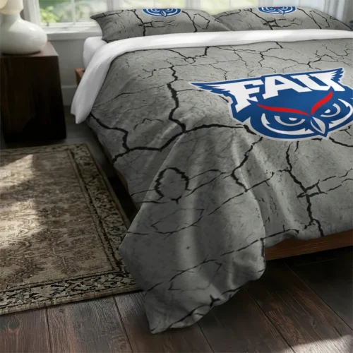 Florida Atlantic Owls Cracked Texture Bedding Set Fashion Forward