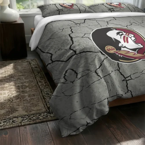 Florida State Seminoles Cracked Texture Bedding Set Fashion Forward
