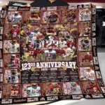 Florida State Seminoles Quilt Blanket 123rd Anniversary Brown White