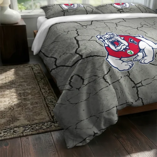 Fresno State Bulldogs Cracked Texture Bedding Set Fashion Forward