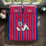 Fresno State Bulldogs Stripe Style Bedding Set Best Selling