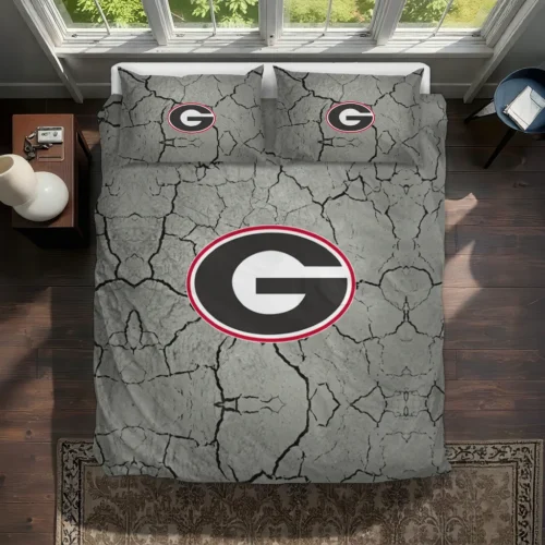 Georgia Bulldogs Cracked Texture Bedding Set Best Selling