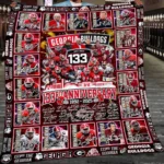 Georgia Bulldogs Quilt Blanket 133rd Anniversary Red White