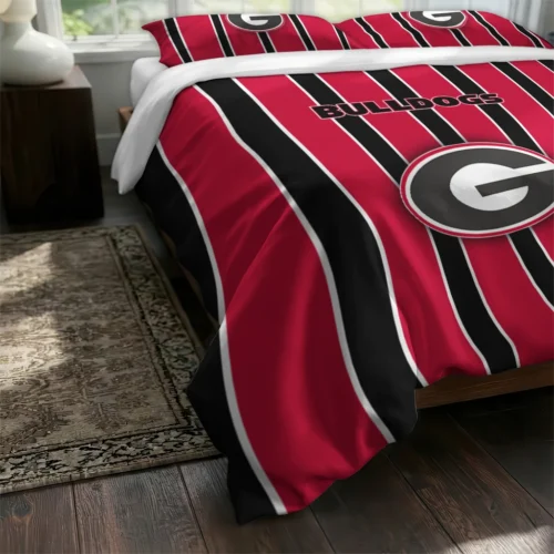 Georgia Bulldogs Stripe Style Bedding Set Fashion Forward