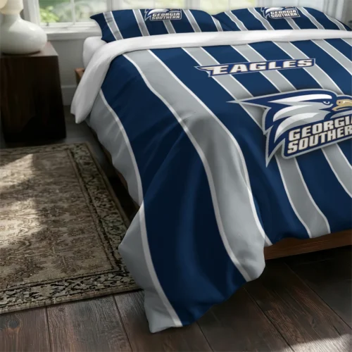 Georgia Southern Eagles Stripe Style Bedding Set Fashion Forward