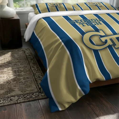 Georgia Tech Yellow Jackets Stripe Style Bedding Set Fashion Forward