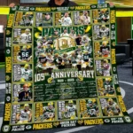 Green Bay Packers Quilt Blanket 105th Anniversary Green Yellow