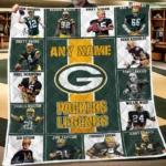 Green Bay Packers Quilt Blanket Legends Green Yellow