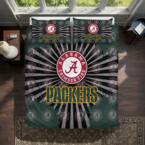 Green Bay Packers Sunburst Splatter Bedding Set Best Selling