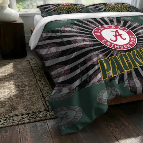 Green Bay Packers Sunburst Splatter Bedding Set Fashion Forward