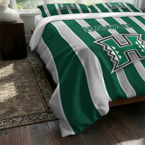 Hawaii Rainbow Warriors Stripe Style Bedding Set Fashion Forward