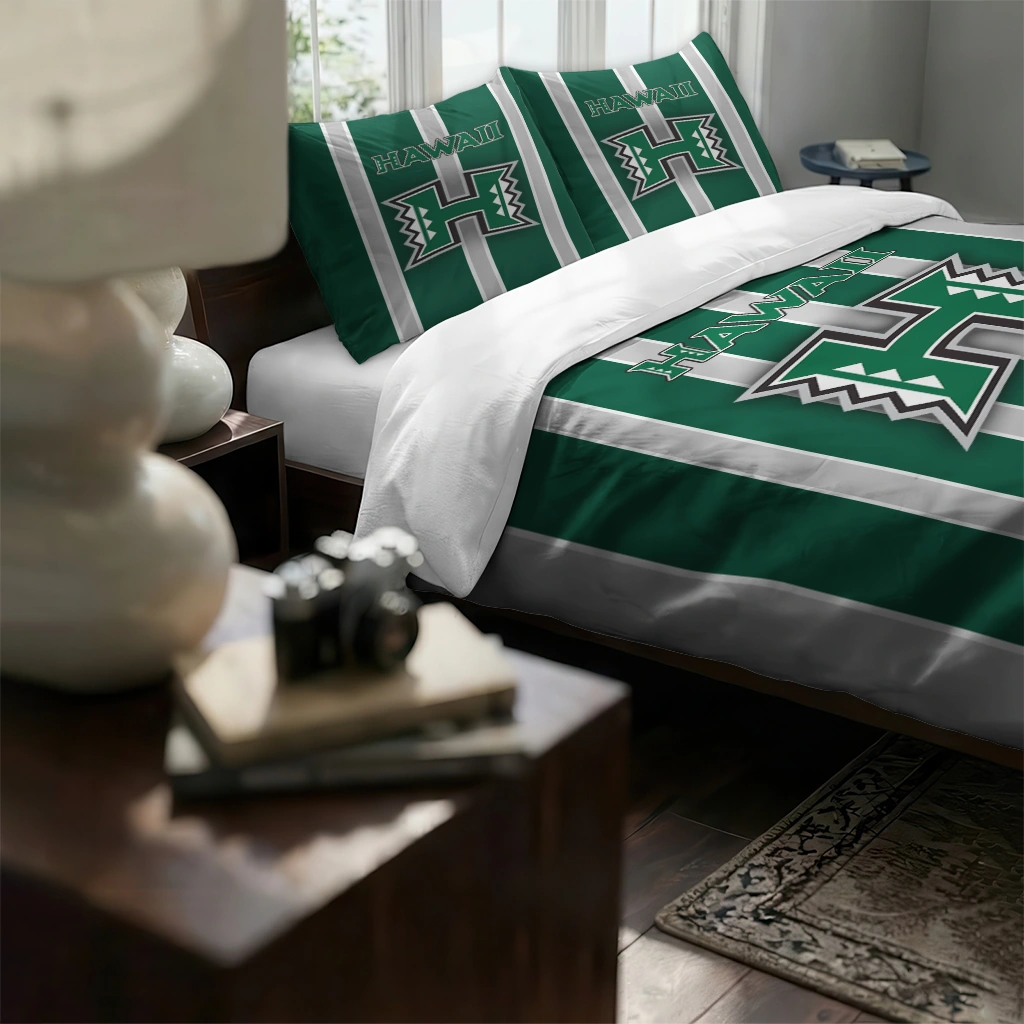 Hawaii Rainbow Warriors Stripe Style Bedding Set High Quality Hawaii Rainbow Warriors Stripe Style Bedding Set High Quality