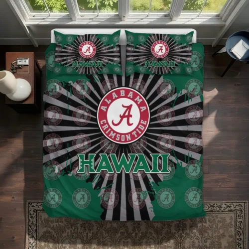 Hawaii Rainbow Warriors Sunburst Splatter Bedding Set Best Selling