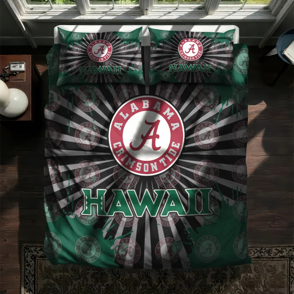 Hawaii Rainbow Warriors Sunburst Splatter Bedding Set New Arrival Hawaii Rainbow Warriors Sunburst Splatter Bedding Set New Arrival