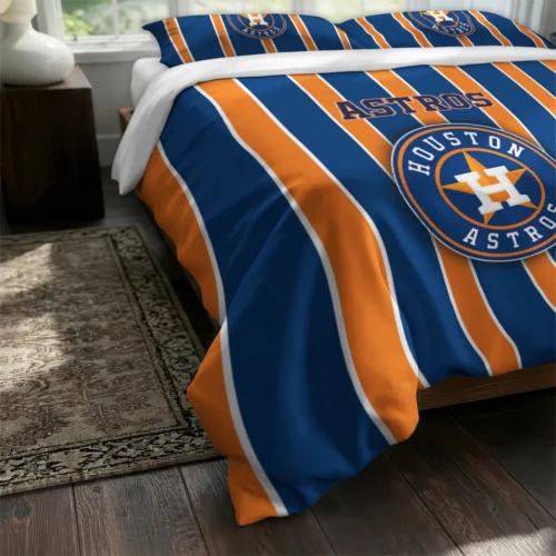 Houston Astros Stripe Style Bedding Set Fashion Forward