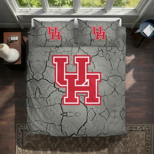 Houston Cougars Cracked Texture Bedding Set Best Selling