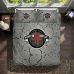 Houston Rockets Cracked Texture Bedding Set Best Selling