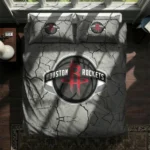 Houston Rockets Cracked Texture Bedding Set Best Selling