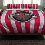 Houston Rockets Stripe Style Bedding Set Best Selling