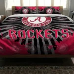 Houston Rockets Sunburst Splatter Bedding Set Best Selling