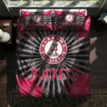 Houston Rockets Sunburst Splatter Bedding Set Best Selling