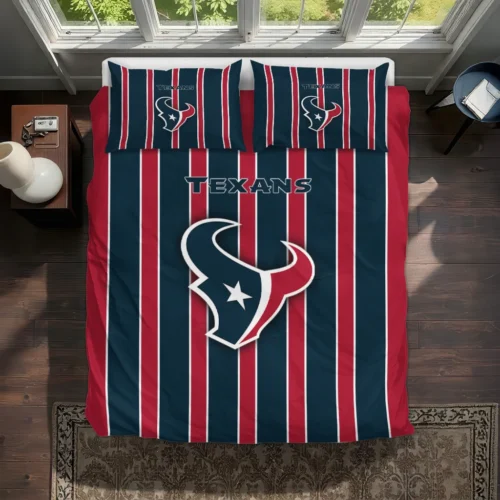 Houston Texans Stripe Style Bedding Set Best Selling