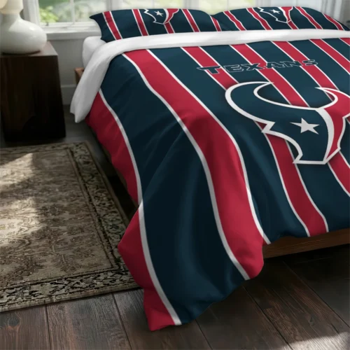 Houston Texans Stripe Style Bedding Set Fashion Forward