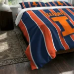 Illinois Fighting Illini Stripe Style Bedding Set Best Selling