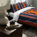Illinois Fighting Illini Stripe Style Bedding Set Best Selling