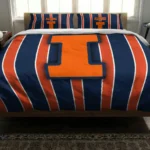 Illinois Fighting Illini Stripe Style Bedding Set Best Selling