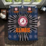 Illinois Fighting Illini Sunburst Splatter Bedding Set Best Selling
