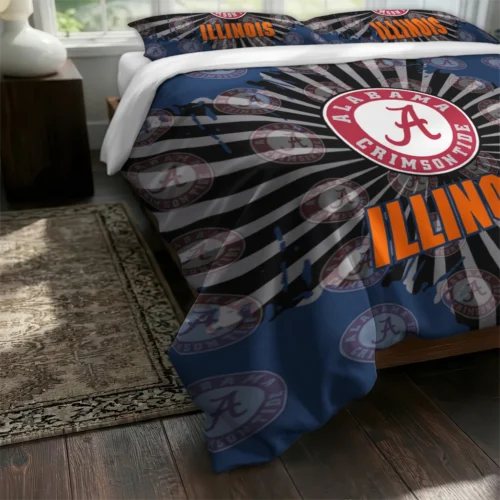 Illinois Fighting Illini Sunburst Splatter Bedding Set Fashion Forward