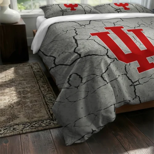 Indiana Hoosiers Cracked Texture Bedding Set Fashion Forward