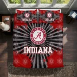 Indiana Hoosiers Sunburst Splatter Bedding Set Best Selling