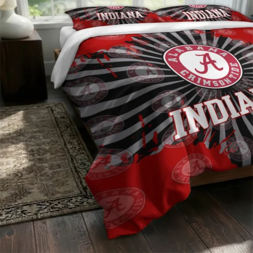 Indiana Hoosiers Sunburst Splatter Bedding Set Fashion Forward