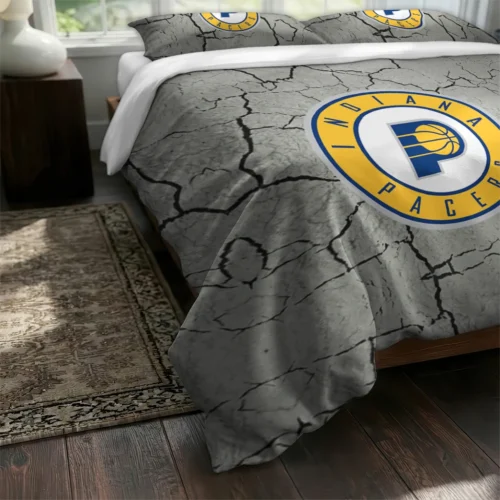 Indiana Pacers Cracked Texture Bedding Set Fashion Forward