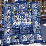 Indianapolis Colts Quilt Blanket 72nd Anniversary Blue White