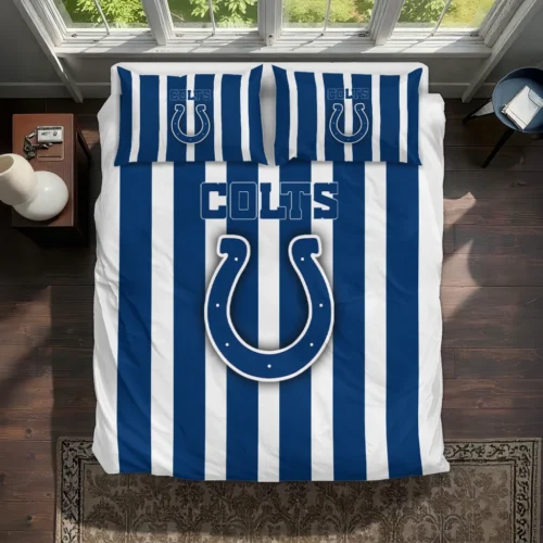 Indianapolis Colts Stripe Style Bedding Set Best Selling