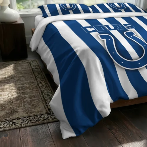 Indianapolis Colts Stripe Style Bedding Set Fashion Forward