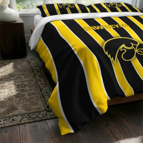 Iowa Hawkeyes Stripe Style Bedding Set Fashion Forward