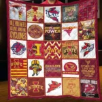 Iowa State Quilt Blanket Cyclones Patchwork Red Yellow