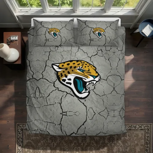Jacksonville Jaguars Cracked Texture Bedding Set Best Selling